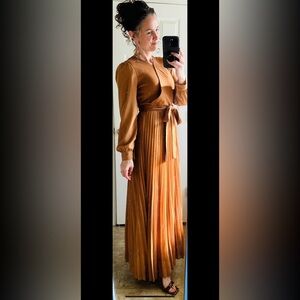 Dainty Jewells Elegant Bronze/Rust Maxi Dress